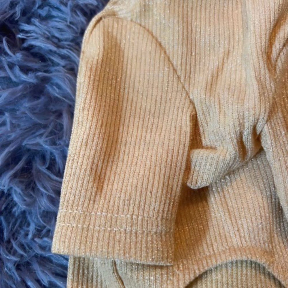Shimmer Turtleneck in Gold by Wooflink -Size 3 - Picture 3 of 8